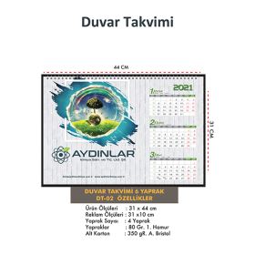 DT-04 Duvar Takvimi 4 Yaprak