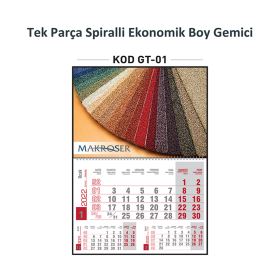 GT-01 Tek Parça Spiralli Ekonomik Boy Gemici Takvim