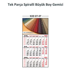 GT-07 Tek Parça Spiralli Büyük Boy Gemici Takvim