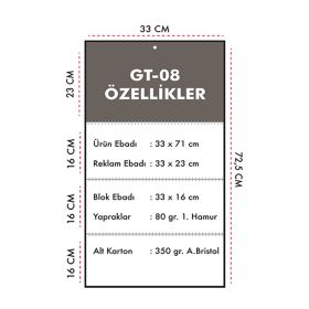 GT-08 Üç Parça Spiralli Büyük Boy Gemici Takvim