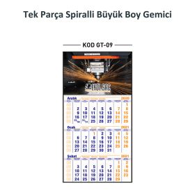 GT-09 Tek Parça Spiralli Büyük Boy Gemici Takvim