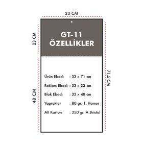 GT-11 Tek Parça Spiralli Büyük Boy Gemici Takvim