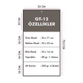 GT-12 Üç Parça Spiralli Büyük Boy Gemici Takvim