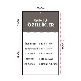 GT-13 Tek Parça Spiralli Büyük Boy Gemici Takvim