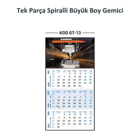 GT-13 Tek Parça Spiralli Büyük Boy Gemici Takvim
