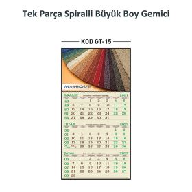 GT-15 Tek Parça Spiralli Büyük Boy Gemici Takvim